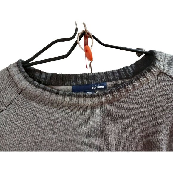 New Basic Editions Mens Size XL Slouchy Comfy Sweater Gray - Picture 2 of 9